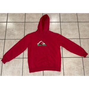 Rare Quiksilver dragon logo y2K hoodie red welsh men’s small